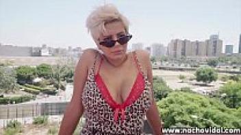 Nacho Vidal is driven insane by the Colombian seductress's thick and luscious short blond hair. She gives the cock an amazing blowjob.