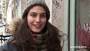 Firsts: Hot Italian Beauty Plays with Her Shaved Pussy