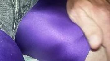 Tease of a big spandex balloon