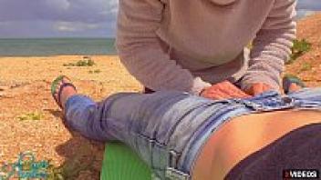 On the beach, stranger cum in my pussy