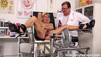 Tim Wetman, a dirty doctor, examines sexy grandmother Lola Wild.