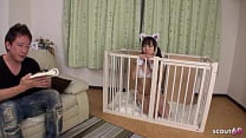 In uncensored JAV porn, a skinny Japanese teen experiences their first love with a creampie.