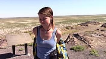 A woman with an armed blowjob