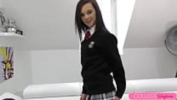 French fox in uniform Léa Gurelin Displays Her Riding and Oral Skills!