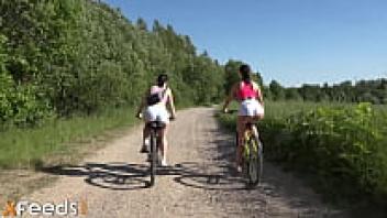 MyDirtyNovels: A gorgeous teen and couple's bike trip finishes with anal FFM