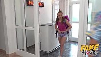 Threesome fake hostel kinky mistresses with a small girl and a large ass