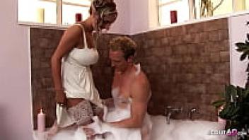 Wet Clothed CFNM Intercourse in the Bathroom with Hot MILF Jannet