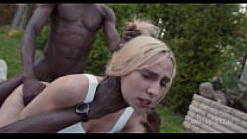 DP 2on1: Aura Sin FLX005's anal virginity was stolen by two black men who broke into the house.