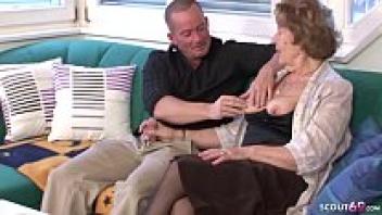 GRANDSTEP'S GERMAN GRANNY SEDUCE TO LOVE MUM AND SON CAUGHT