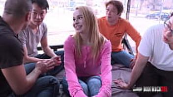 Gorgeous Rebeca In public, Sharon receives a cumshot on her large ass.