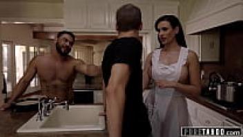 A curious exchange student is convinced to become the third full scene of a pure taboo couple!