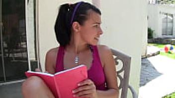 By the pool, a pool guy gives a hot babe. Danica Dillan: An Unforgettable Experience