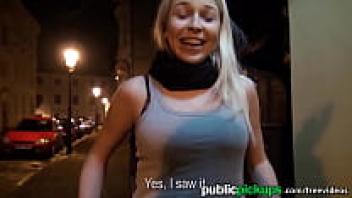 Mofos: Euro babe strips for money on the street