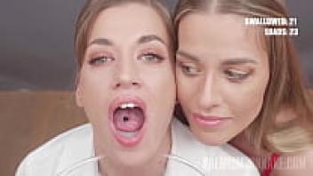 Silvia Dellai consumes 60 enormous mouthfuls of PremiumBukkake cumshots.