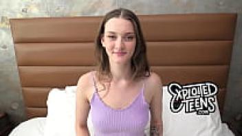 Six' Four Amateur Teen with Trimmed Pussy Sucks Cock and a Fat Ass