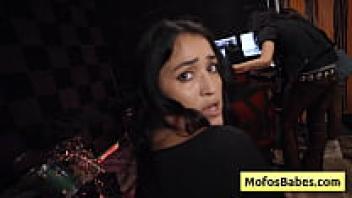 A distracted sound engineer is enticed for a blowjob by Brett Maker and Nia Bleu, two naturally curvaceous brunettes.