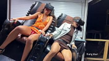 Upskirt Flashing with Kate Rich and Katty West in Public Virtual Reality