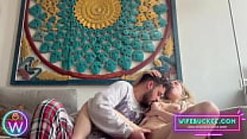 Wifebucket's amateur MILFs: A shy blonde wife gets her pussy fingered and her legs wide on camera