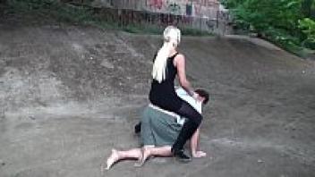 Femdom Girls pet-play with men.