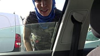 In Marseille, an Arab Muslim girl engages in car sex with a black cock.