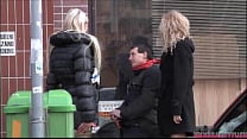 Long-haired blonde bitch in love with a shy amateur man with a tiny penis