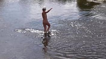 Nude Bathing by a Russian Mature Woman