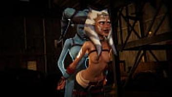 Futa Aayla Secura Creampied Ahsoka Tano in Star Wars-Inspired 3D Porn