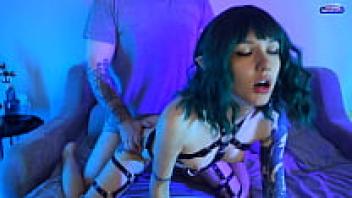 Hottie in a body harness having passionate sex with Sunako Kirishiki