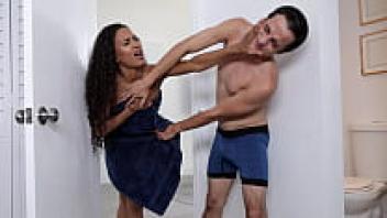 Familycum: The Black Stepsister Sucks Her Brother's Cock Like a Lollipop