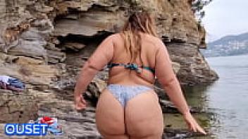 PUBLIC SEX ON THE BEACH WITH A HUGE ASS STEPMOTHER