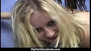 Interracial amateur gloryhole blowjob number three