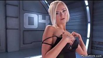 Blonde gets orgasms and likes machines.