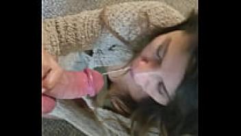 An amateur MILF on her knees swallows all of his delicious nectar and delivers a passionate blowjob.