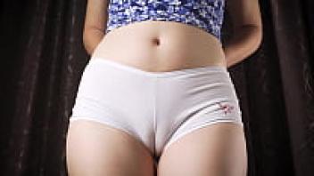 Large White Underwear Close-up Cameltoe Tease