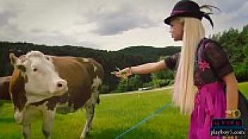 This humorous film shows a blonde ex-wife in an outside woodland.