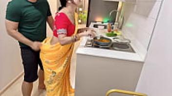 While cooking, the Indian big ass wife is extremely aroused.