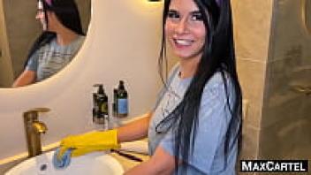 The maid has enormous tits.