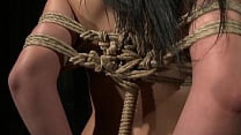 In Master's barn, a submissive babe receives BDSM treatment. Part 1: Master uses his whip to chastise her to obey.