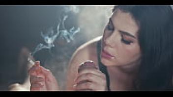 Vale Nappi, an Italian beauty, is a natural big ass girl with a hairy pussy who is smoking a cigarette while being loved.