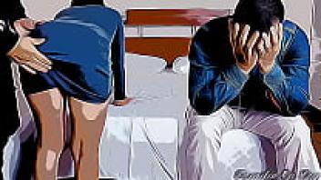 Part 1 of the cartoon shows a young wife being loved by her husband and boss in front of him, and Netorare enjoys it.