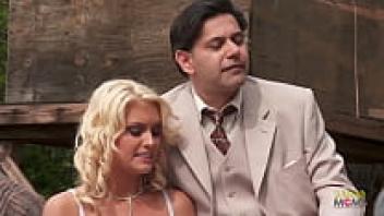 The bisexual blonde and brunette milfs host a party where the villagers engage in anal group sex.