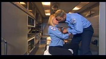 In black thigh-high stockings, a curvaceous blonde looked stunning.