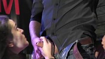 Brunette pornstars Blowjob and BDSM show