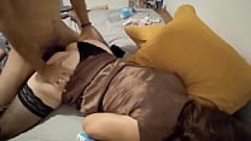 Amoul Solo, 902: Doggystyle, POV, Licking Ass Hole, Black Satin Panty White Babe, Love, Satin Brown Dress