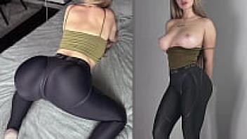 In the gym, I love my girlfriend. Leggings Following a Strenuous Exercise