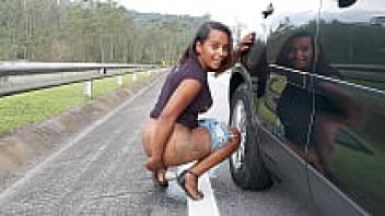 Samira Ferraz is observed urinating.