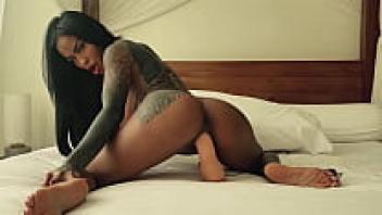 SANKTOR: HUGE DILDO MASTURBATES ASIAN TATTOOED MILF