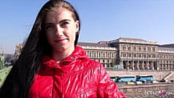 GERMAN SCOUT: Lana Lenani, a tall, slender teen with long legs and hair at Casting Love