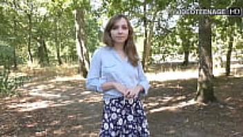 Beautiful During her first porn casting, an 18-year-old girl plays with a sex toy.