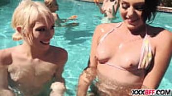 Best Friends Having a Party in the Pool